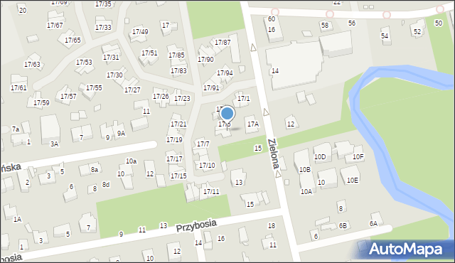 Piaseczno, Zielona, 17/6, mapa Piaseczno