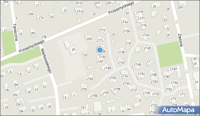 Piaseczno, Zielona, 17/68, mapa Piaseczno