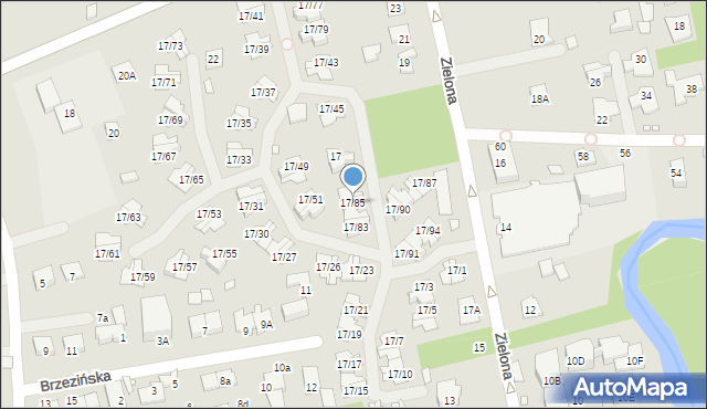 Piaseczno, Zielona, 17/85, mapa Piaseczno