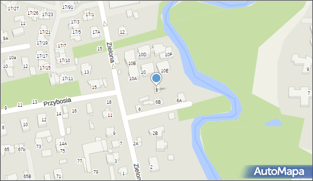 Piaseczno, Zielona, 8, mapa Piaseczno