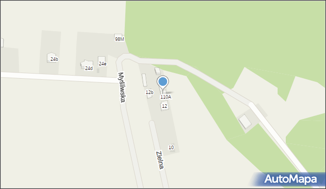 Piastów, Zielna, 12a, mapa Piastów