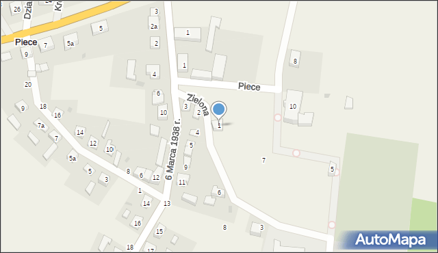 Piece, Zielona, 1, mapa Piece