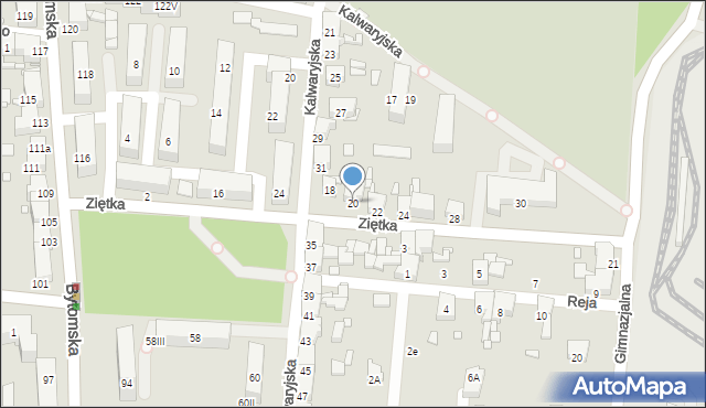 Piekary Śląskie, Ziętka Jerzego, gen., 20, mapa Piekary Śląskie