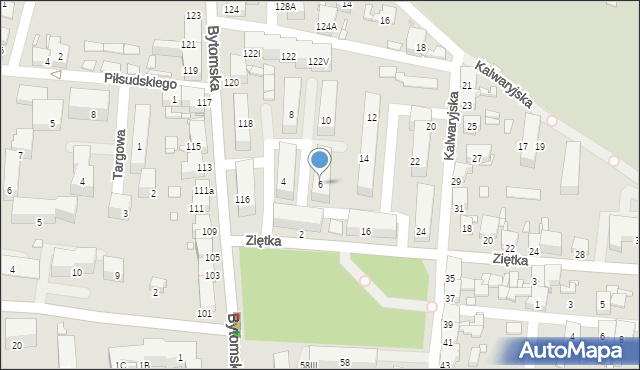 Piekary Śląskie, Ziętka Jerzego, gen., 6, mapa Piekary Śląskie