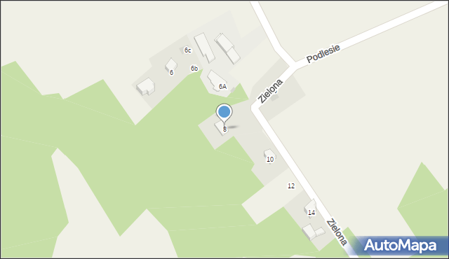 Pielgrzymowice, Zielona, 8, mapa Pielgrzymowice