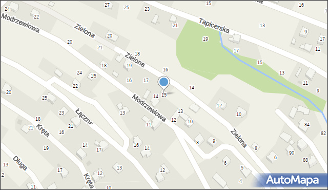 Pietrzykowice, Zielona, 15, mapa Pietrzykowice