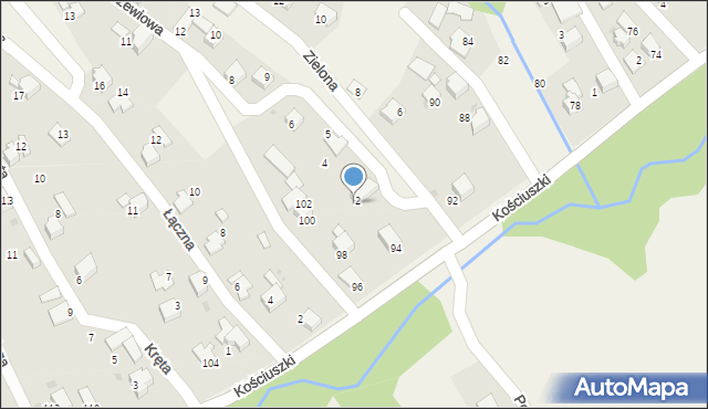 Pietrzykowice, Zielona, 3, mapa Pietrzykowice