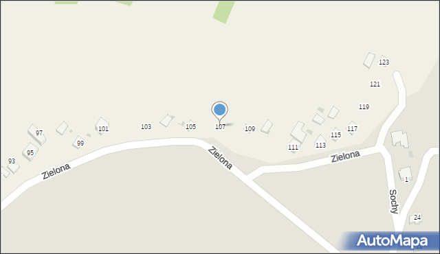 Pilchów, Zielona, 107, mapa Pilchów