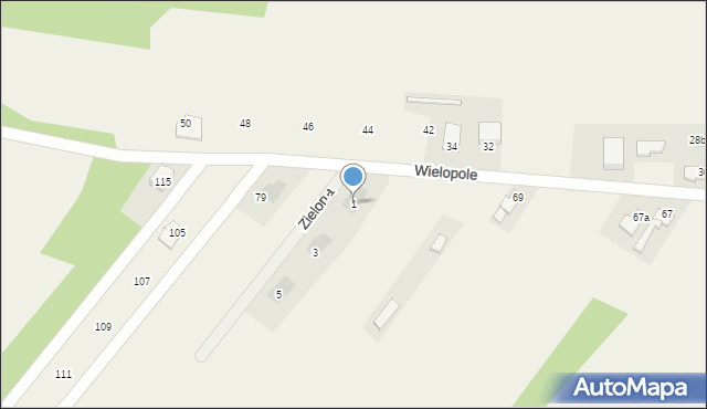 Pilchowice, Zielona, 1, mapa Pilchowice