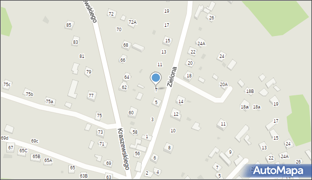 Pilzno, Zielona, 7, mapa Pilzno