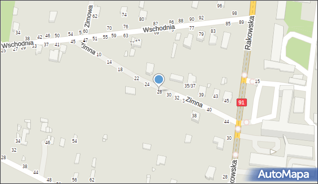Piotrków Trybunalski, Zimna, 28, mapa Piotrków Trybunalski