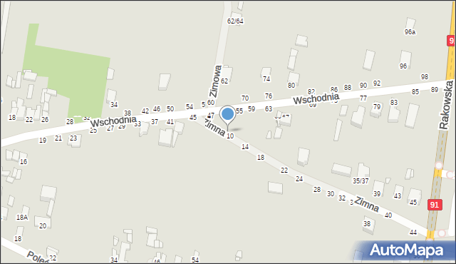 Piotrków Trybunalski, Zimna, 9, mapa Piotrków Trybunalski