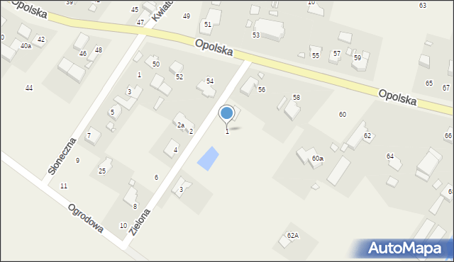 Pisarzowice, Zielona, 1, mapa Pisarzowice