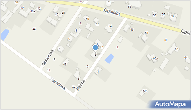 Pisarzowice, Zielona, 4, mapa Pisarzowice