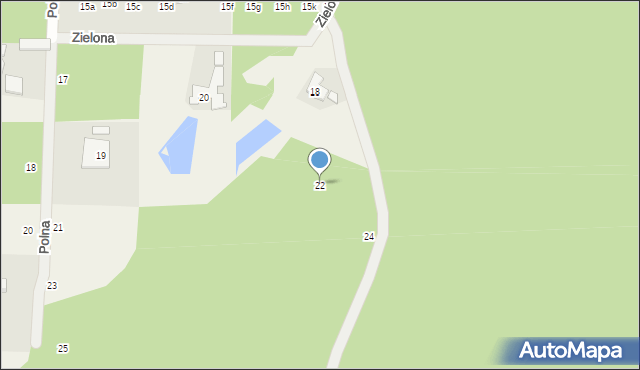 Piskórka, Zielona, 22, mapa Piskórka