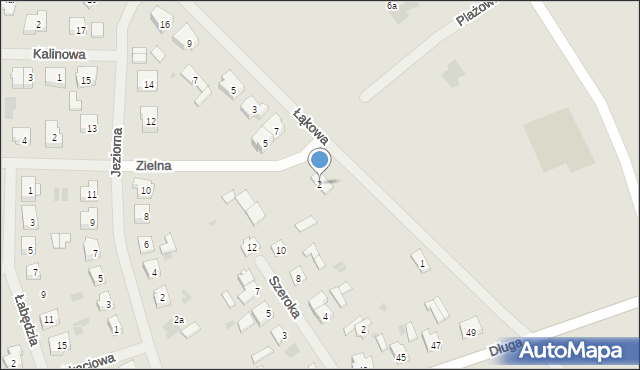 Pisz, Zielna, 2, mapa Pisz