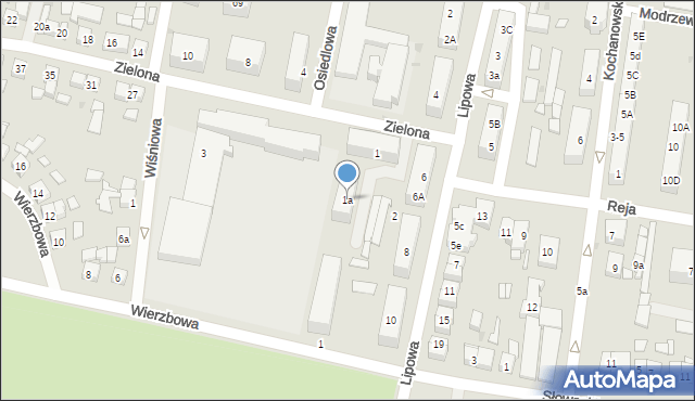 Pleszew, Zielona, 1a, mapa Pleszew