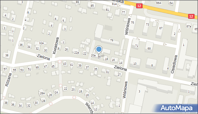 Pleszew, Zielona, 20, mapa Pleszew