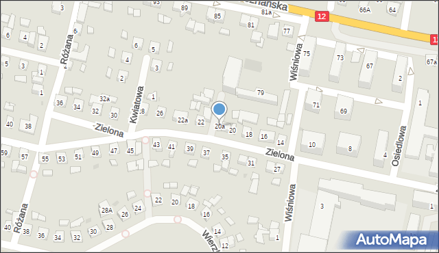 Pleszew, Zielona, 20a, mapa Pleszew