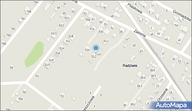 Płock, Zielona, 51/2, mapa Płock