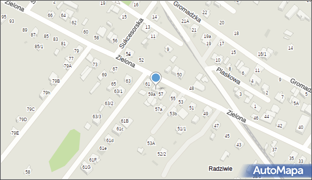 Płock, Zielona, 59, mapa Płock