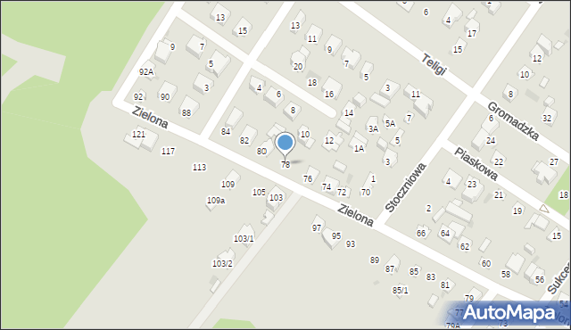 Płock, Zielona, 78, mapa Płock