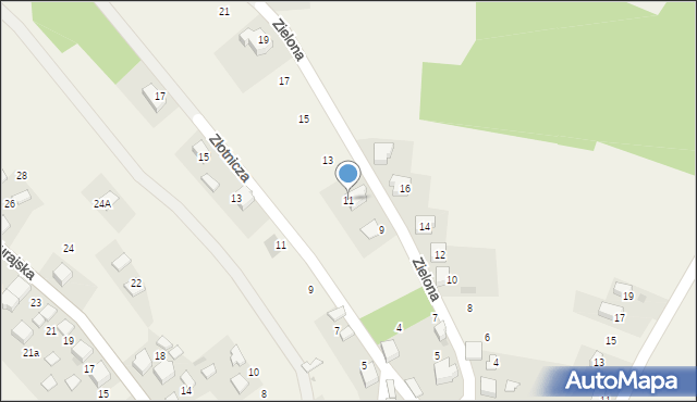 Płoki, Zielona, 11, mapa Płoki