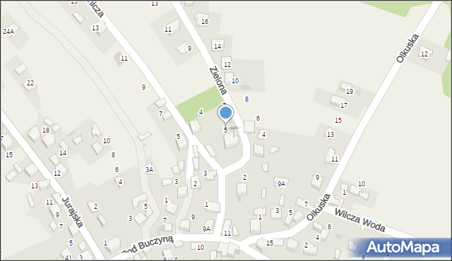 Płoki, Zielona, 5, mapa Płoki