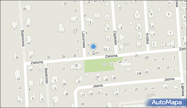 Płońsk, Zielona, 24, mapa Płońsk
