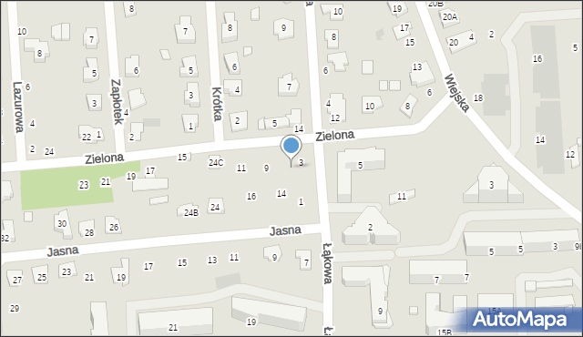 Płońsk, Zielona, 7, mapa Płońsk
