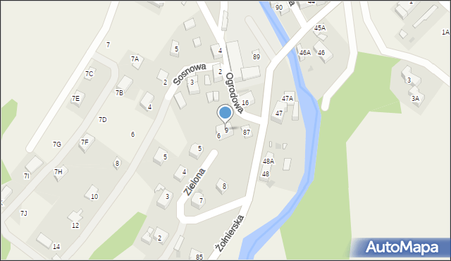 Podgórzyn, Zielona, 9, mapa Podgórzyn