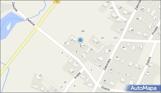 Podolsze, Zielona, 6, mapa Podolsze