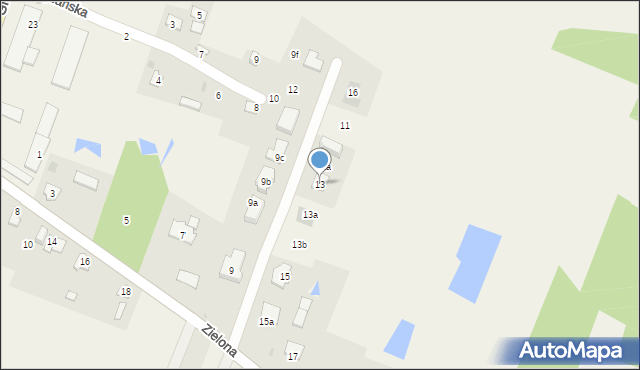 Pokrówka, Zielona, 13, mapa Pokrówka