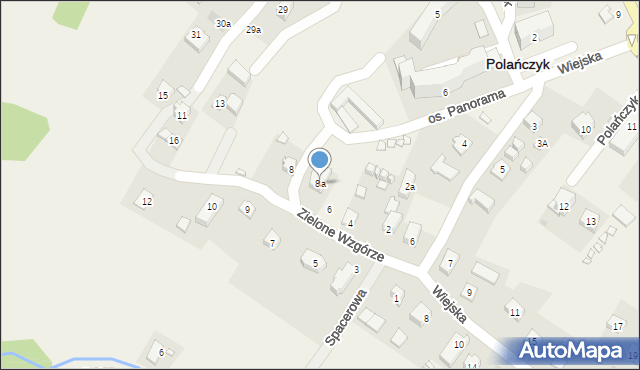 Polańczyk, Zielone Wzgórze, 8a, mapa Polańczyk