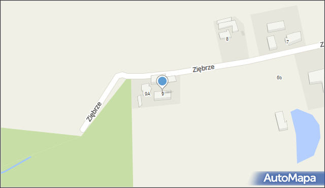 Popowo, Ziębrze, 9, mapa Popowo