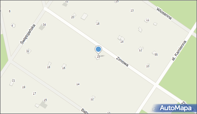 Popowo-Letnisko, Zimowa, 13, mapa Popowo-Letnisko