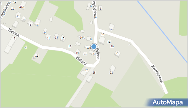 Poręba, Zielona, 23, mapa Poręba