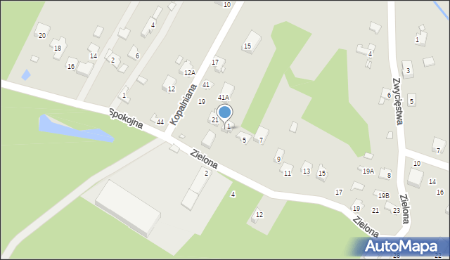 Poręba, Zielona, 3, mapa Poręba