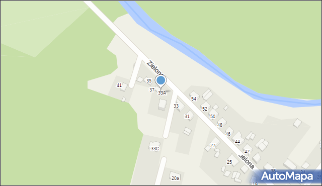 Potępa, Zielona, 33A, mapa Potępa