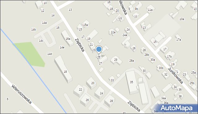 Poznań, Ziębicka, 25, mapa Poznania