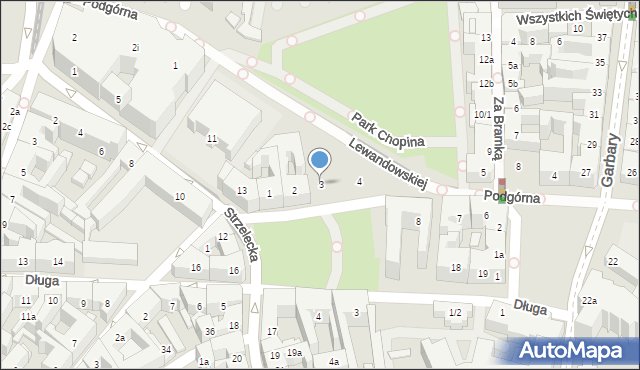 Poznań, Zielona, 3, mapa Poznania