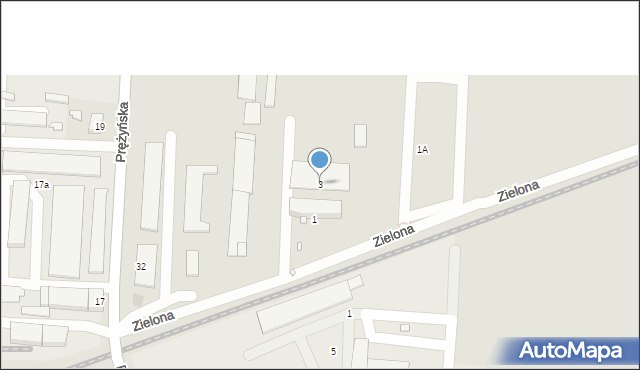 Prudnik, Zielona, 3, mapa Prudnik