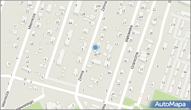 Pruszków, Zimna, 10, mapa Pruszków