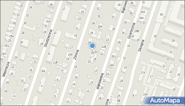 Pruszków, Zimna, 22, mapa Pruszków