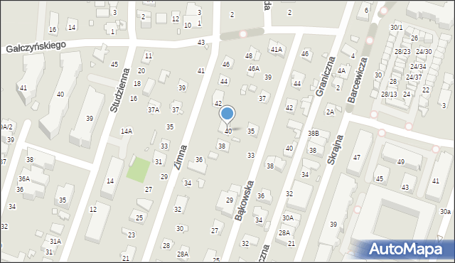 Pruszków, Zimna, 40, mapa Pruszków