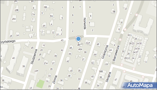 Pruszków, Zimna, 48, mapa Pruszków