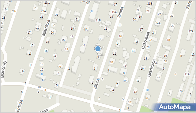 Pruszków, Zimna, 5, mapa Pruszków