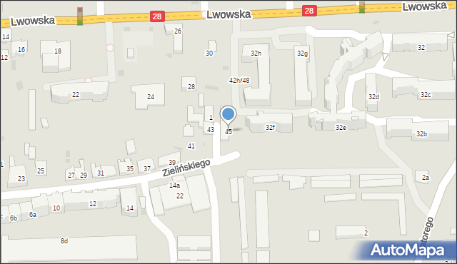Przemyśl, Zielińskiego Zygmunta, 45, mapa Przemyśla