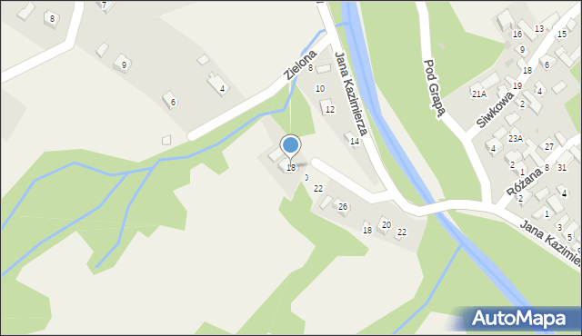 Przyborów, Zielona, 18, mapa Przyborów