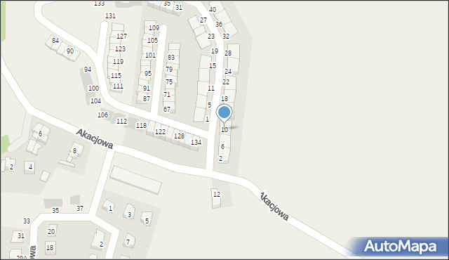 Pszenno, Zielona, 10, mapa Pszenno